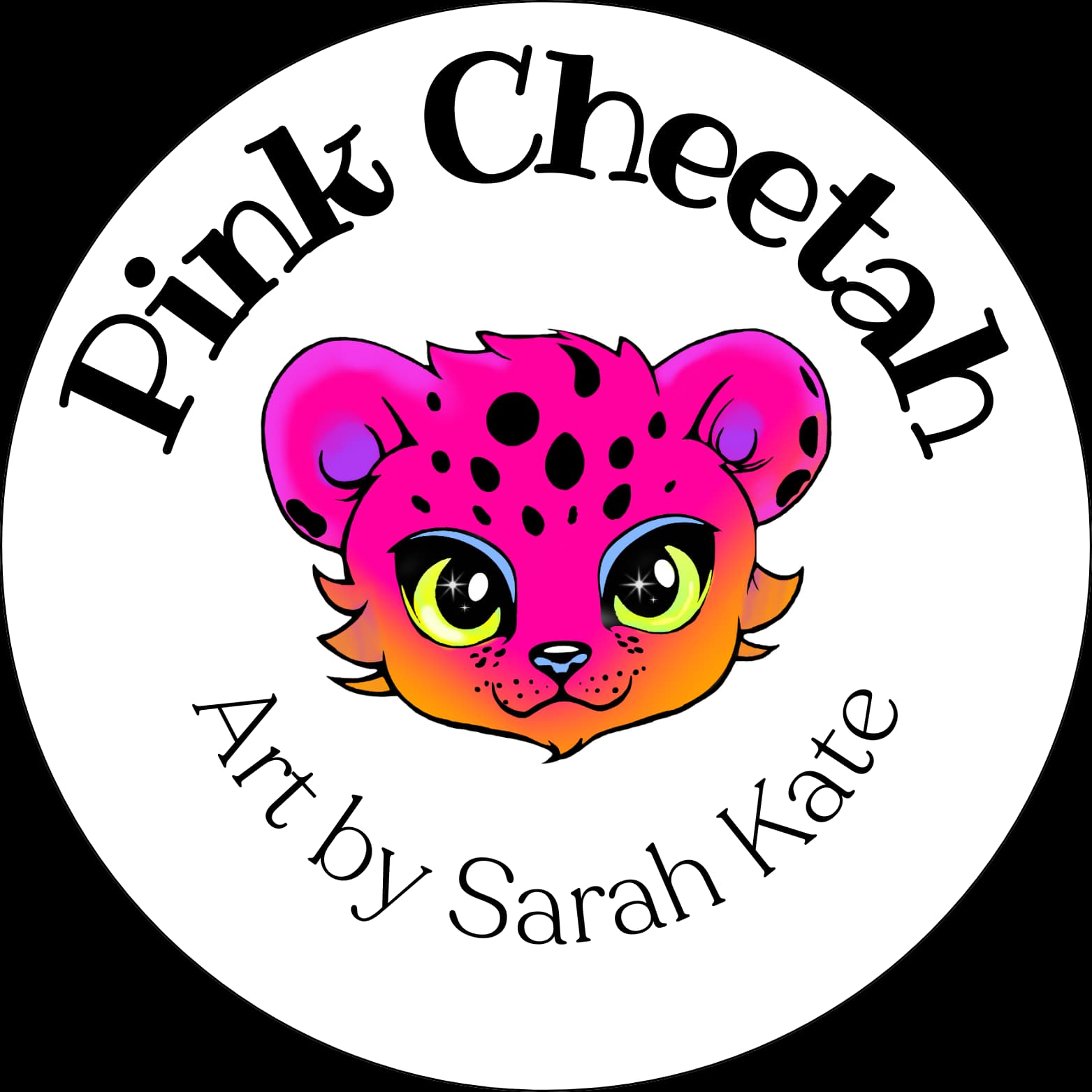Pink Cheetah Art by Sarah Kate